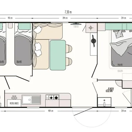 Kamp alanı Mobil-home Avec Terrasse Pour 4 Pers, 2 Ch - Api-1-52-1534 Dolus d'Oléron